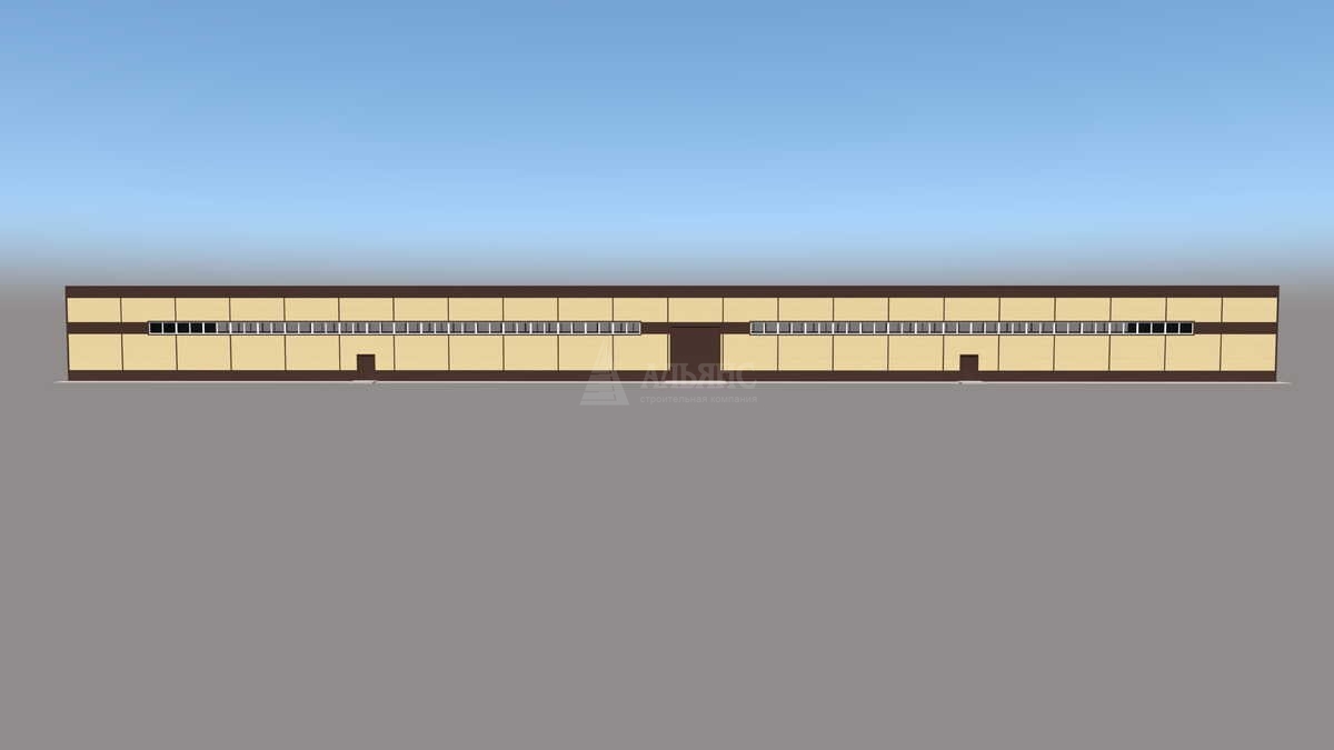 3D визуализация Производственное здание из сэндвич-панелей - фото 2